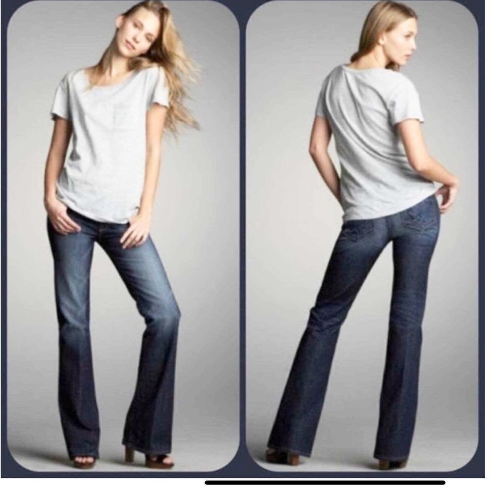 Paige Y2K Hollywood Hills Classic Rise Boot Cut Dark Wash Jeans Size 27